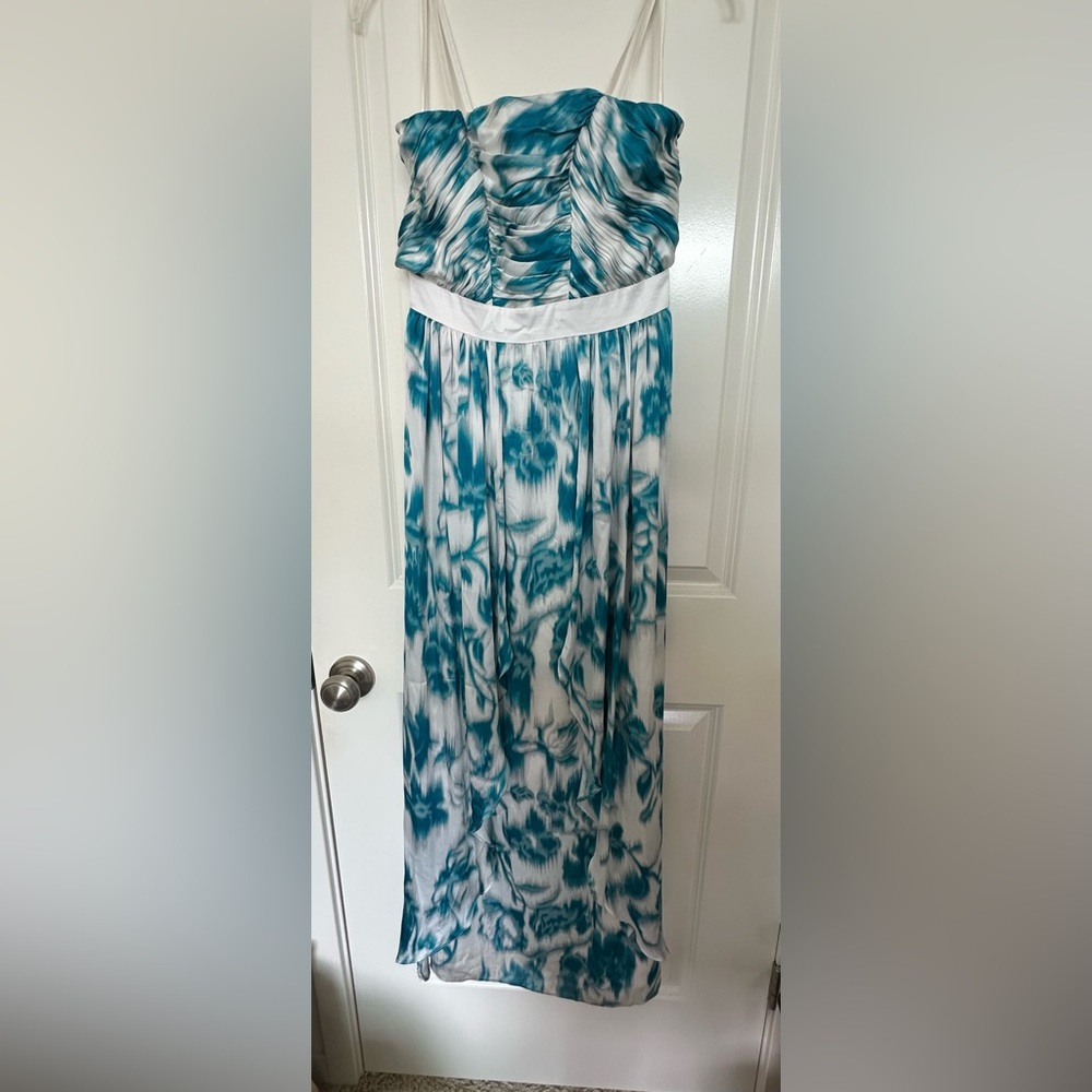 Max and Cleo Turquoise /White Prom Ball Gown 4